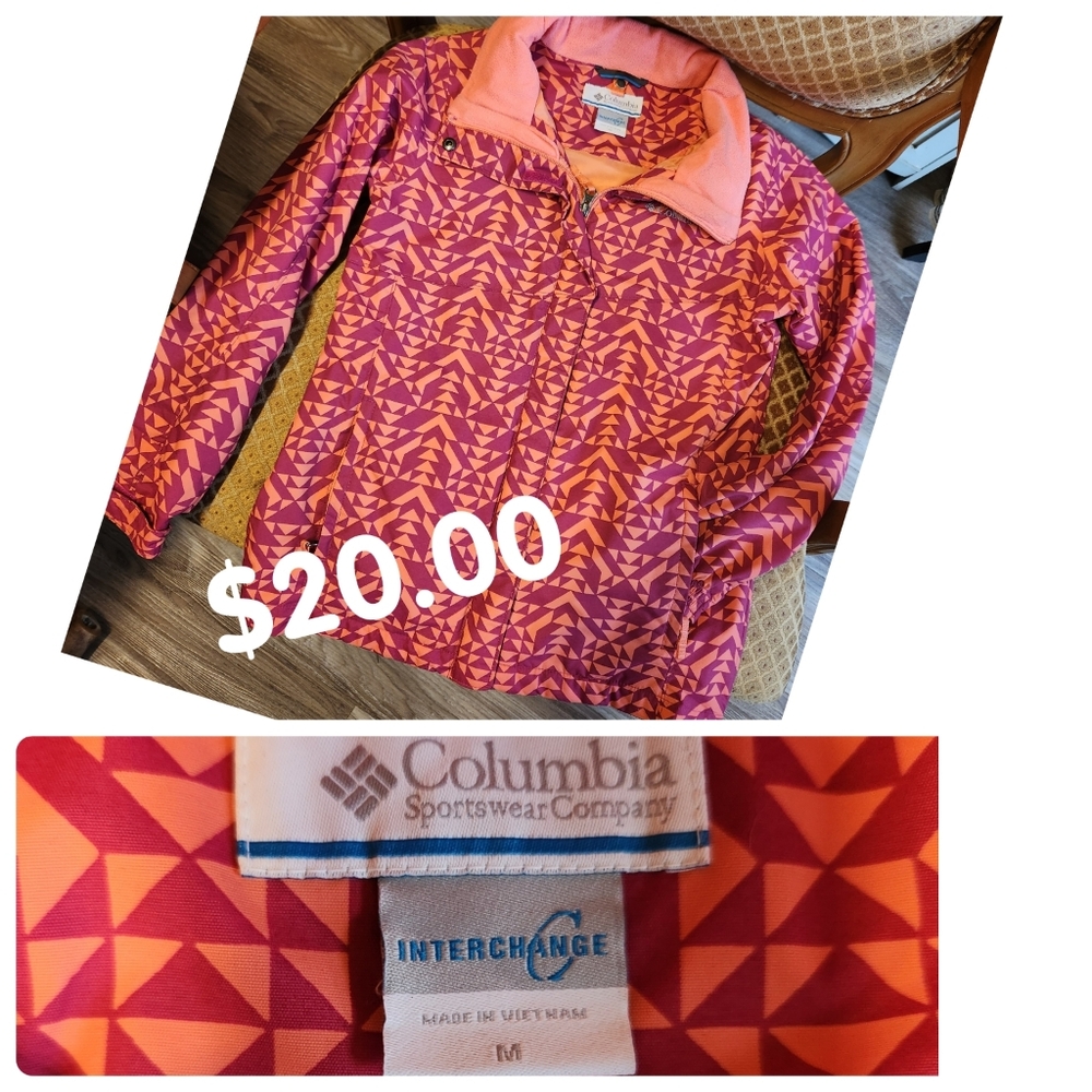 Columbia Kids' Pink and Orange Geometric Hoodie